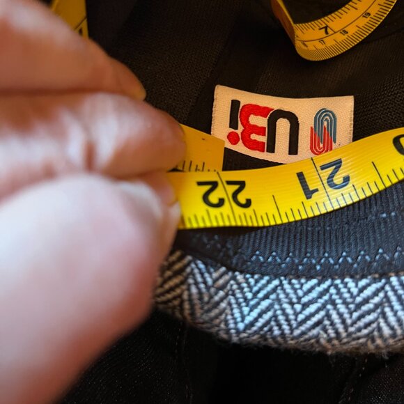 Black & White Herringbone Tweed Fedora Adult Small - Picture 10 of 10